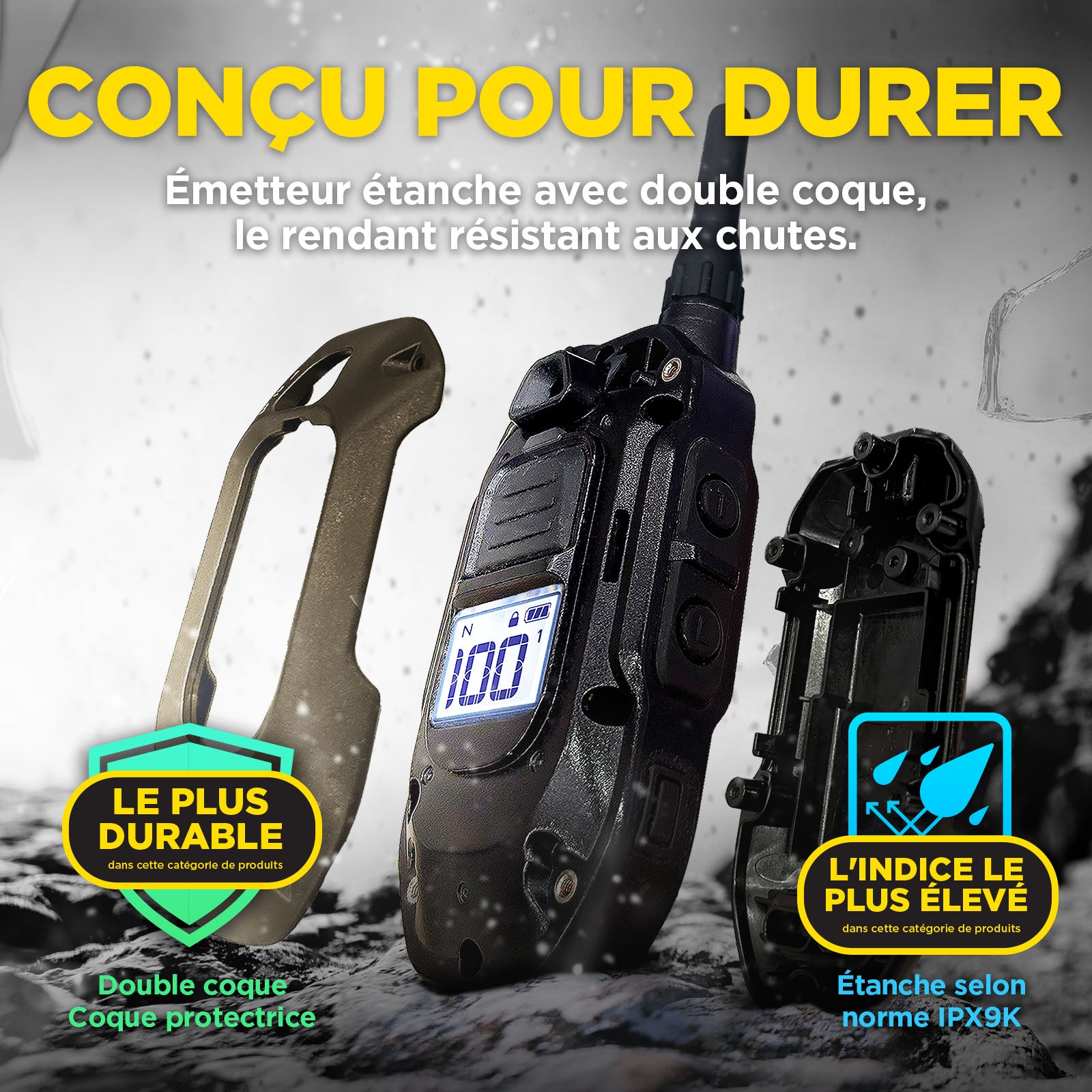 1200X kit 2-Chiens + 2 Boutons Mains-Libres